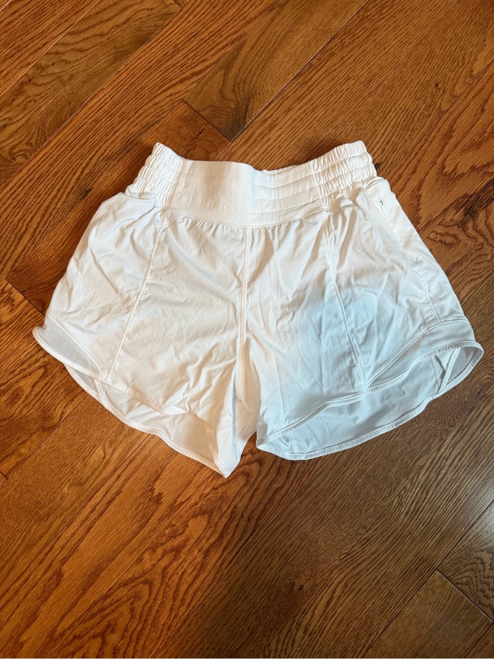 lululemon athletica White Elastic High-Waist Athletic Shorts
